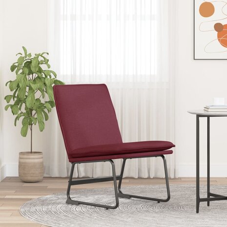 Loungestoel 52x75x76 cm stof wijnrood 1