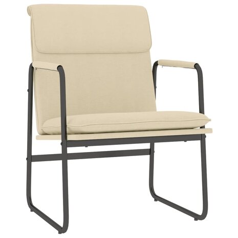 Loungestoel 55x64x80 cm stof cr&egrave;mekleurig 2