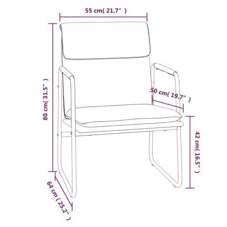 Loungestoel 55x64x80 cm stof cr&egrave;mekleurig 8