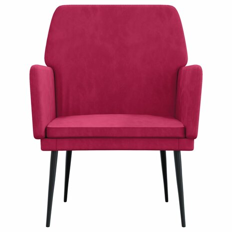 Fauteuil 62x79x79 cm fluweel wijnrood 3