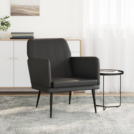 Fauteuil 61x78x80 cm kunstleer zwart 1