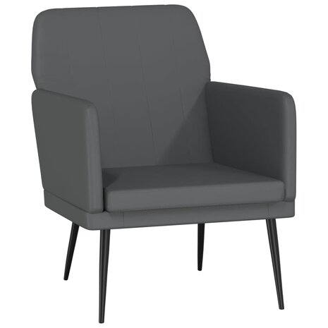 Fauteuil 61x78x80 cm kunstleer grijs 2