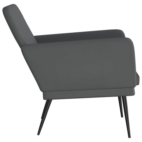 Fauteuil 61x78x80 cm kunstleer grijs 4