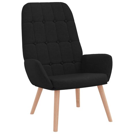 Relaxstoel stof zwart 2