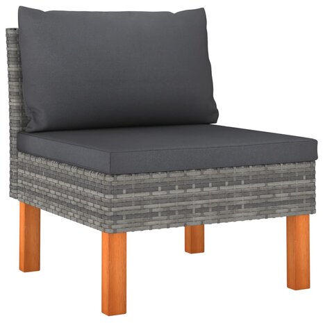 Middenbank poly rattan en massief eucalyptushout 1
