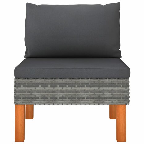 Middenbank poly rattan en massief eucalyptushout 2