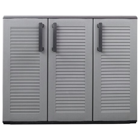 Tuinkast 102x37x84 cm polypropeen grijs en zwart 4