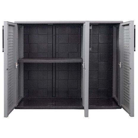 Tuinkast 102x37x84 cm polypropeen grijs en zwart 8