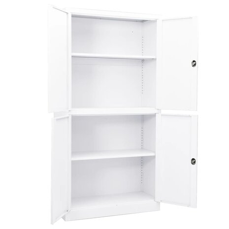 Kantoorkast 90x40x180 cm staal wit 5