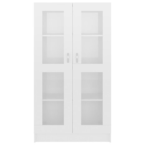 Vitrinekast 82,5x30,5x150 cm bewerkt hout hoogglans wit 5
