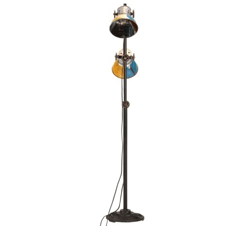Vloerlamp met 2 lampenkappen E27 meerkleurig 4