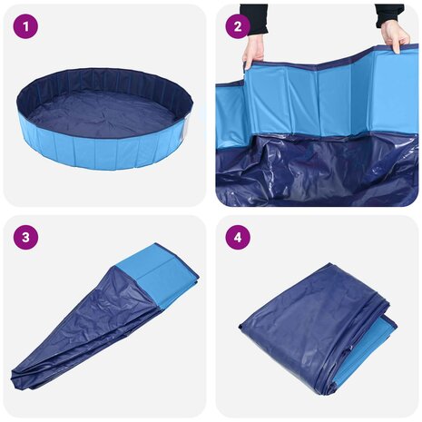 Kinderen Zwembad Blauw &Oslash; 80 x 20 cm Dik PVC en Gelaagd Hout 5