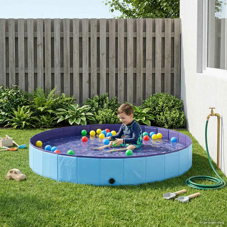 Kinderen Zwembad Blauw &Oslash;300 x 38 cm Dik PVC en Gelaagd Hout 1