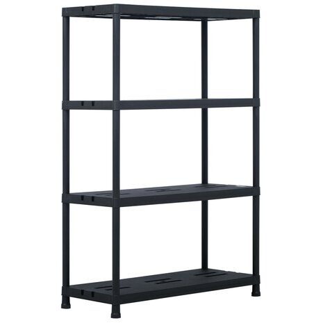 Opbergrekken 2 st 220 kg 90x40x138 cm kunststof zwart 2