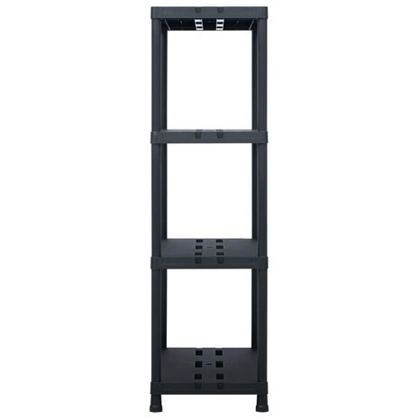 Opbergrekken 2 st 220 kg 90x40x138 cm kunststof zwart 4