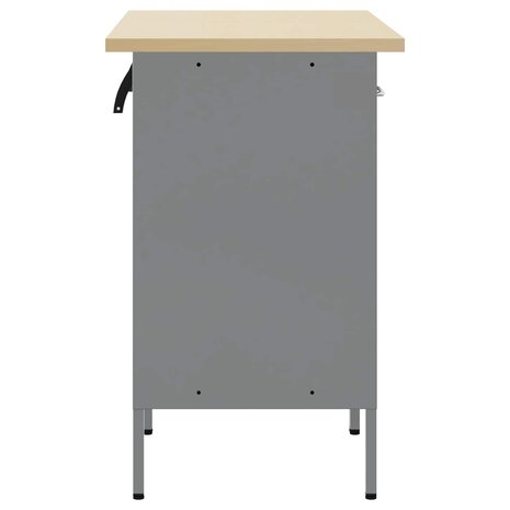Werkkast met lade 2 pcs Zwart en Grijs 100 x 55 x 85 cm 7