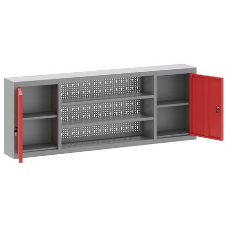 Gereedschapskast met plank Rood en Grijs 150 x 20 x 55 cm 5