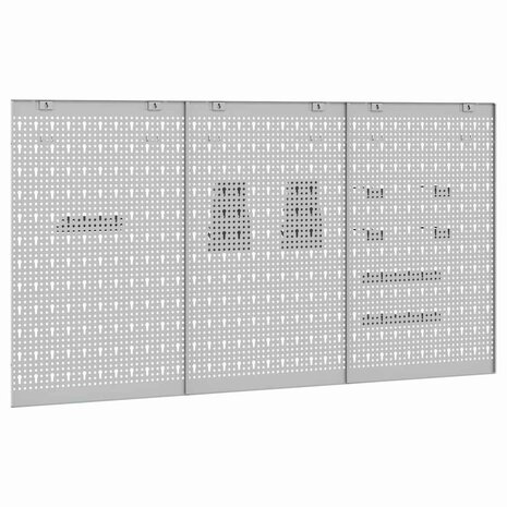 Gereedschap Wandpaneel 3 pcs Grijs 150 x 1 x 80 cm 7