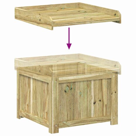 Kussenbox voor buiten Ge&iuml;mpregneerd grenenhout 58,5 x 60 x 47 cm 7