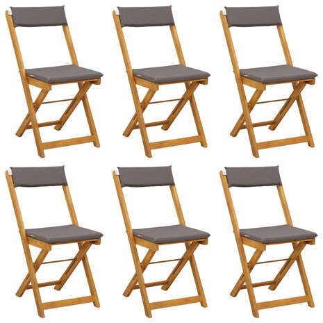 Bistrostoelen voor buiten 6 pcs Donkergrijs 40 x 53 x 80 cm 2
