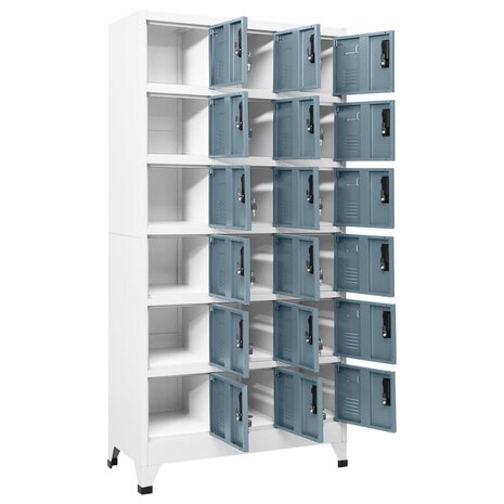 Lockerkast 90x40x180 cm staal lichtgrijs en donkergrijs 3