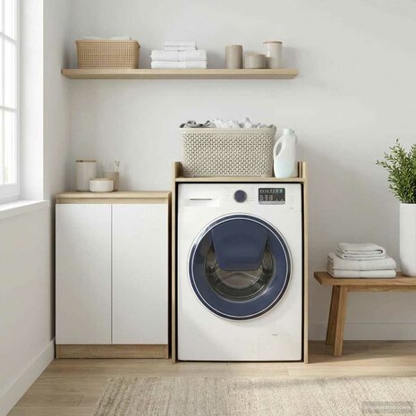 Wasmachinekast met opslag Sonoma 67,5 x 62 x 97 cm Bewerkt hout 1