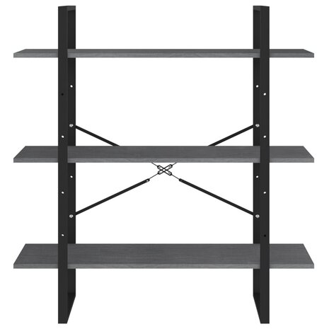 Boekenkast met 3 schappen 100x30x105 cm grenenhout grijs 5