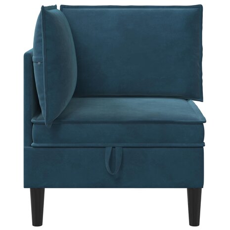 Bank met opslag Blauw Fluweel 5