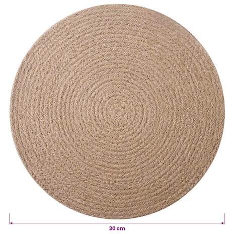Jute placematten 12 st Naturel 100% Tossa Jute 6