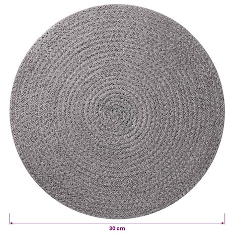 Jute placematten 4 st Grijs 100% Tossa Jute 5