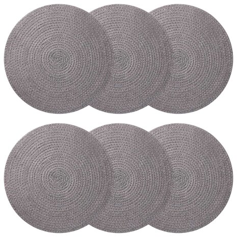 Jute placematten 6 st Grijs 100% Tossa Jute 1