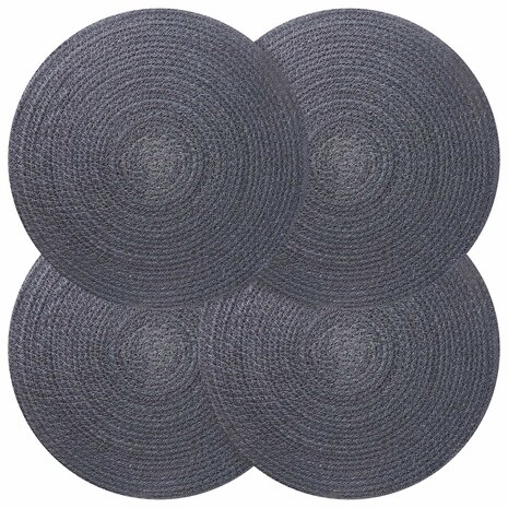 Jute placematten 4 st Donkergrijs 100% Tossa Jute 1