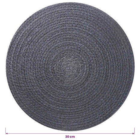 Jute placematten 4 st Donkergrijs 100% Tossa Jute 5