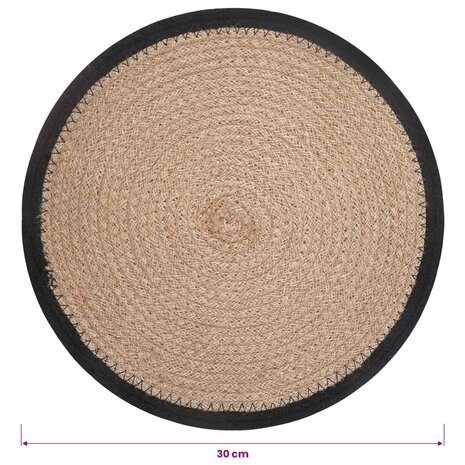 Jute placematten 4 st Naturel en Zwart 100% Tossa Jute 5