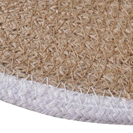 Jute placematten 6 st Natuurlijk en Wit 100% Tossa Jute 3