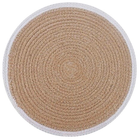 Jute placematten 12 st Natuurlijk en Wit 100% Tossa Jute 2