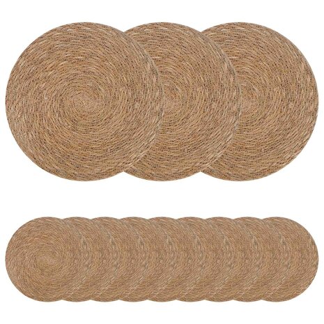 Zeegroene placemats 12 st Naturel 100% Zeegras 1