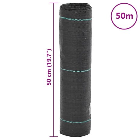 Onkruidmembraan Zwart 0,5x50 m PP 8