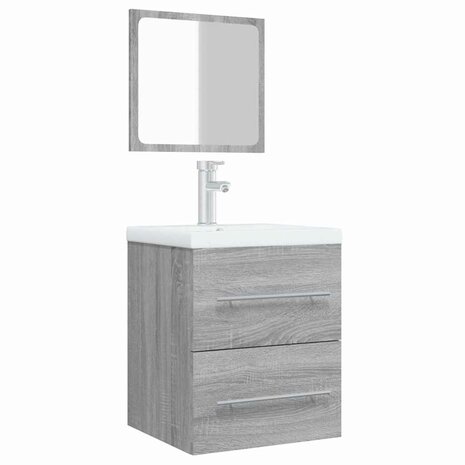 Badkamerkast met spiegel 41x38,5x48 grijs sonoma eikenkleurig  4