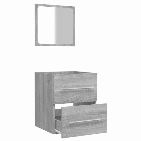 Badkamerkast met spiegel 41x38,5x48 grijs sonoma eikenkleurig  6