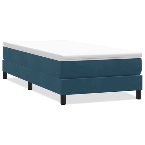 Boxspring zonder matras fluweel donkerblauw 80x210 cm 2