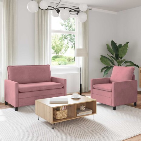 Bankstel 2 st Roze Fluweel 1