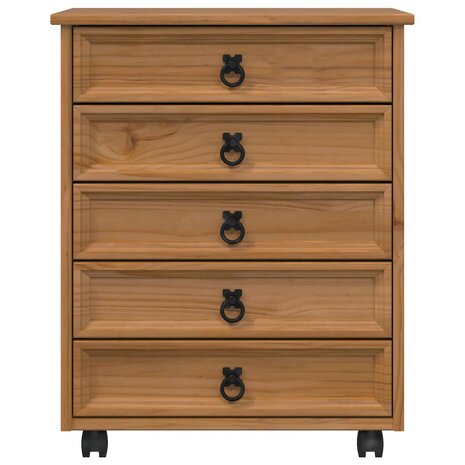 Rolkast met lades CORONA Massief grenenhout en engineered wood 4
