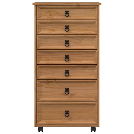 Rolkast met lades CORONA Massief grenenhout en engineered wood 4