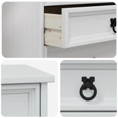 Rolkast met lades CORONA Massief grenenhout en engineered wood 7