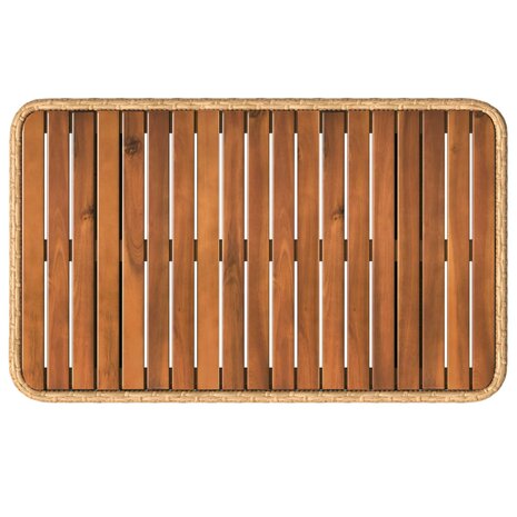 Tuin eettafelset 3 st Natuur en Wit Poly Riet en Acaciahout 7
