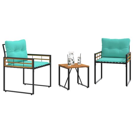 Buitenmeubelset 3 st Turquoise 3