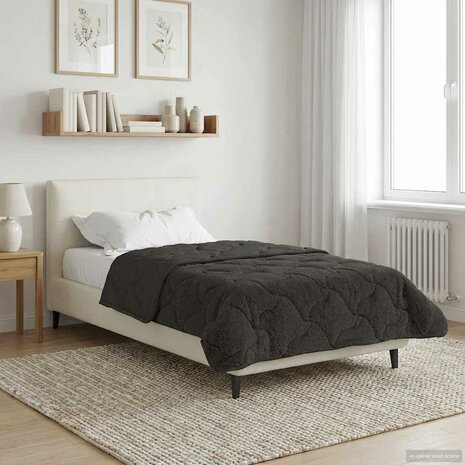 Zomer Dekbed Antraciet 135 x 200 cm Microfiber en Teddy fleece 4