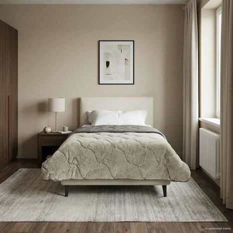 Zomer Dekbed Gekwilt Lichtgrijs 135 x 200 cm 1