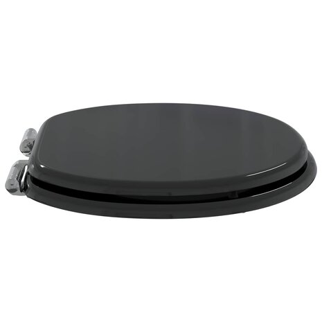 Zachte sluit toiletbril Zwart 44 x 38 cm MDF-plaat 3